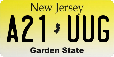 NJ license plate A21UUG