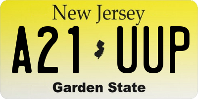 NJ license plate A21UUP