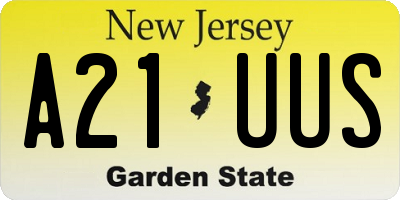 NJ license plate A21UUS