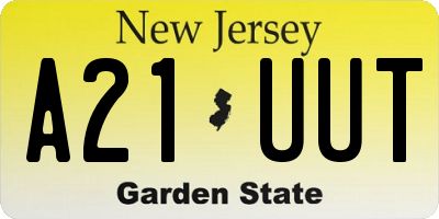 NJ license plate A21UUT