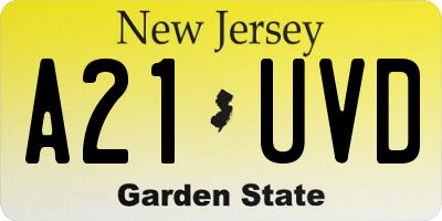 NJ license plate A21UVD