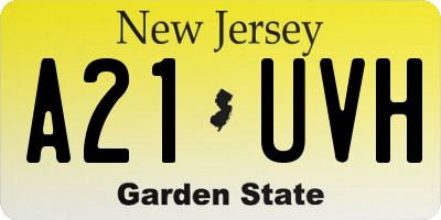 NJ license plate A21UVH