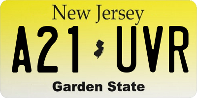 NJ license plate A21UVR