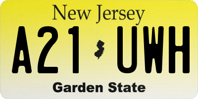NJ license plate A21UWH