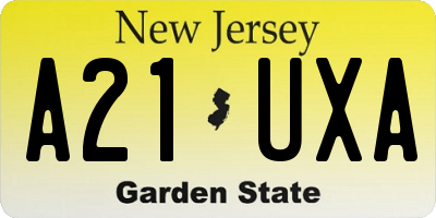 NJ license plate A21UXA