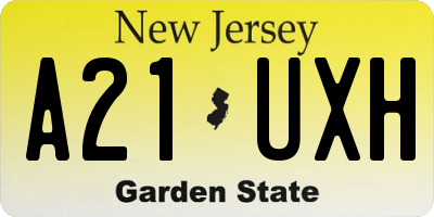 NJ license plate A21UXH