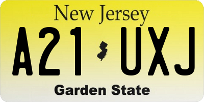NJ license plate A21UXJ