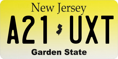 NJ license plate A21UXT