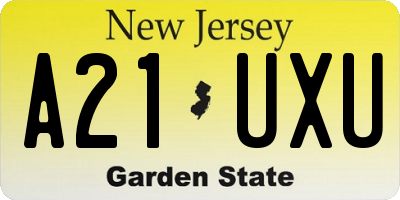 NJ license plate A21UXU
