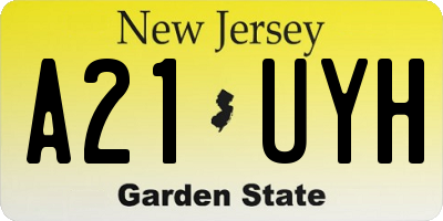 NJ license plate A21UYH