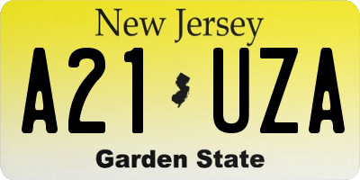 NJ license plate A21UZA