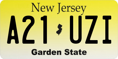 NJ license plate A21UZI