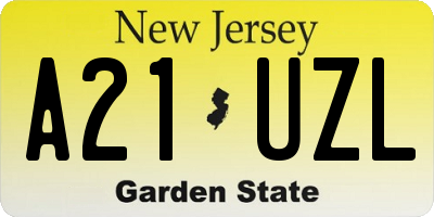 NJ license plate A21UZL