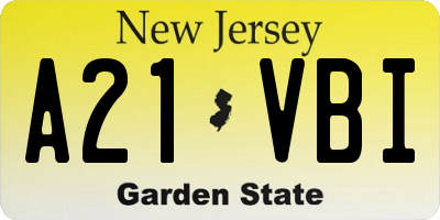 NJ license plate A21VBI