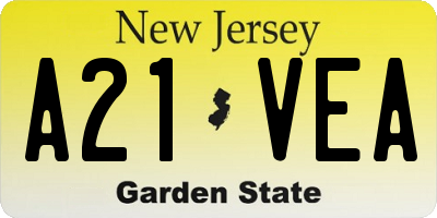 NJ license plate A21VEA