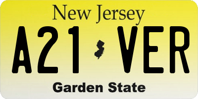 NJ license plate A21VER