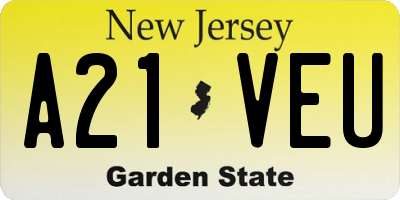 NJ license plate A21VEU
