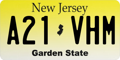 NJ license plate A21VHM