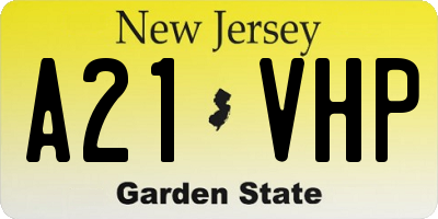 NJ license plate A21VHP