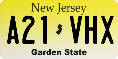 NJ license plate A21VHX