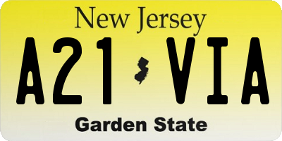 NJ license plate A21VIA