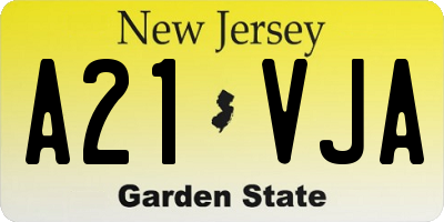 NJ license plate A21VJA