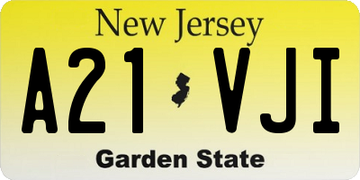 NJ license plate A21VJI