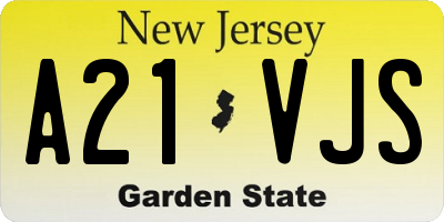 NJ license plate A21VJS
