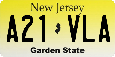 NJ license plate A21VLA