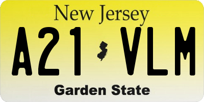 NJ license plate A21VLM