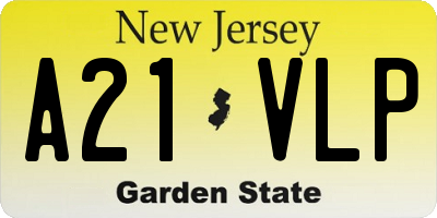 NJ license plate A21VLP