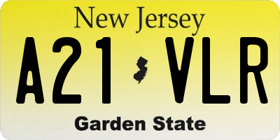 NJ license plate A21VLR