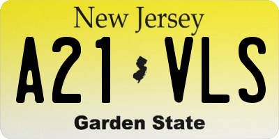 NJ license plate A21VLS