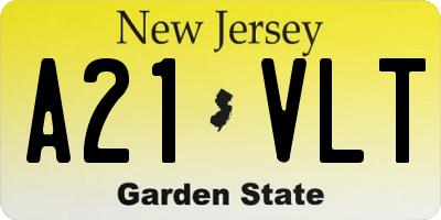 NJ license plate A21VLT