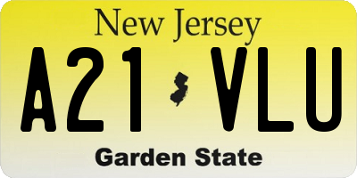 NJ license plate A21VLU