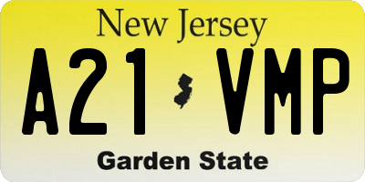 NJ license plate A21VMP