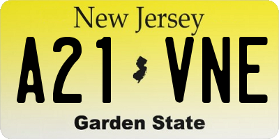 NJ license plate A21VNE