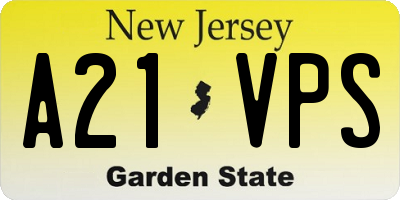 NJ license plate A21VPS