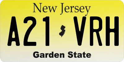 NJ license plate A21VRH