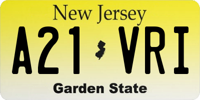 NJ license plate A21VRI