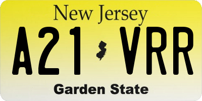 NJ license plate A21VRR