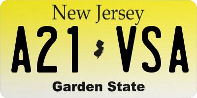 NJ license plate A21VSA