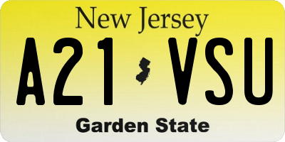 NJ license plate A21VSU