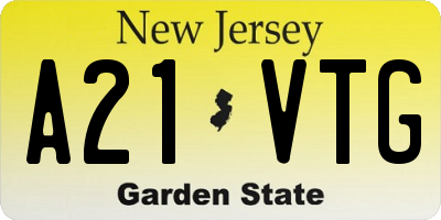 NJ license plate A21VTG