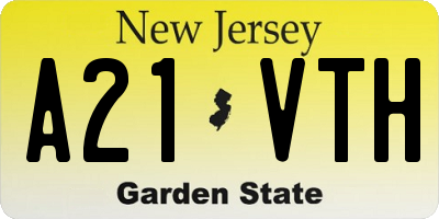 NJ license plate A21VTH