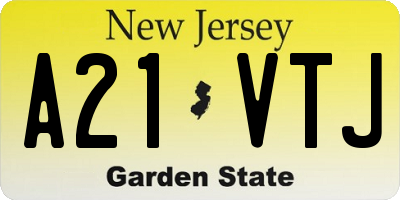 NJ license plate A21VTJ