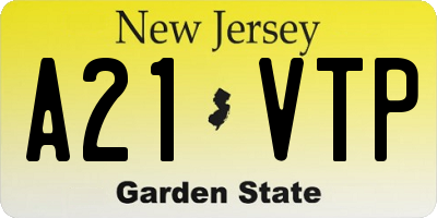 NJ license plate A21VTP