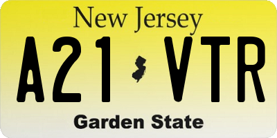 NJ license plate A21VTR
