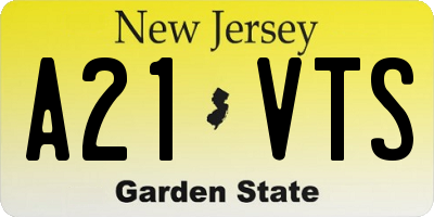 NJ license plate A21VTS