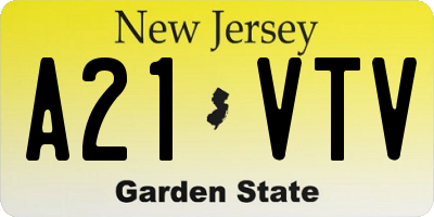 NJ license plate A21VTV